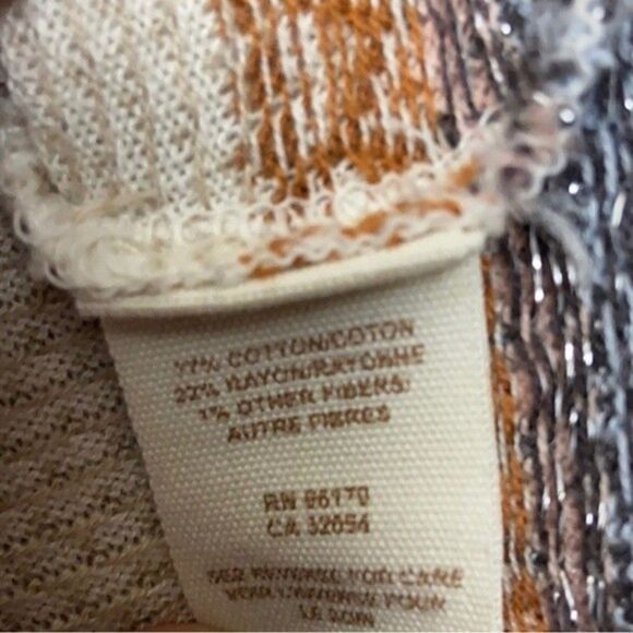 Free People Cream Fair Isle Short Sleeve Knit Top Size XS - Picture 8 of 9